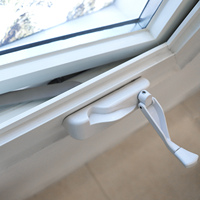 Fenêtre à battant en PVC de haute qualité avec manivelle unique, idéale pour la maison et le bureau, en verre trempé et plastique, pour salle de bain et cuisine