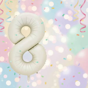Palloncini Numerici Color Crema 100 Cm Metallizzati per Decorazioni Festa di Compleanno - Product Image 4