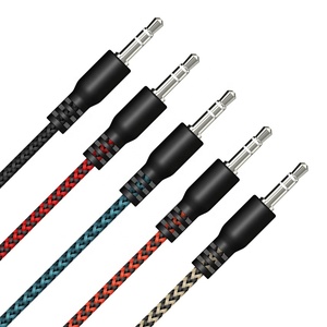 Câble Audio Tressé 3.5mm 1M Stéréo Mâle à Mâle Jack Aux Câble Pour Téléphone Haut-Parleur De Voiture Casque MP4 Aux Cordon - Product Image 2