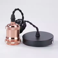 Kit de support de lampe vintage E27 en céramique, cordon de suspension tressé torsadé, fil électrique, douille de lampe suspendue DIY pour ampoules