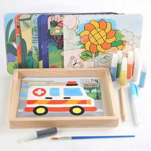 Ensemble de cartes de peinture d'animaux artistiques, livre de coloriage à l'eau, kit de bricolage pour arts et artisanat du sable - Product Image 2