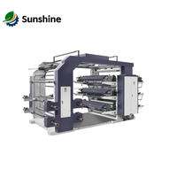 Machine d'impression flexographique sans engrenages à grande vitesse avec écran tactile PLC, presse flexographique à tension automatique pour l'impression sur film