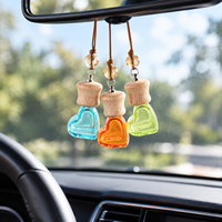 Flacon diffuseur de parfum pour voiture suspendu en verre rechargeable avec corde, emballage OEM, logo personnalisé, service OEM