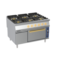 Grand four électrique professionnel robuste à 4 anneaux à flamme nue en acier inoxydable équipement de cuisine commerciale autoportant