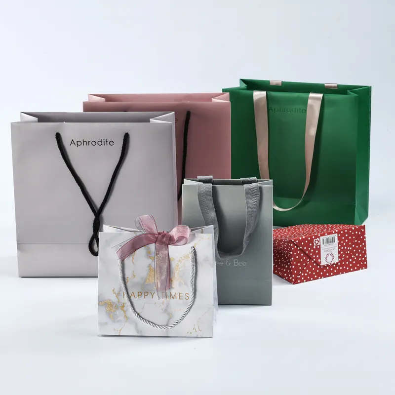Eco Friendly Cheap Luxury Custom Made Orange Shopping Bag Gold Logo Carry Offset Printing Gift Paper Bag