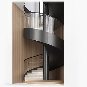 <span class=keywords><strong>Escalier</strong></span> en colimaçon en acier de qualité commerciale pour librairies, bibliothèques publiques et espaces commerciaux à plusieurs niveaux, circulation dans les espaces résidentiels - Product Image 5