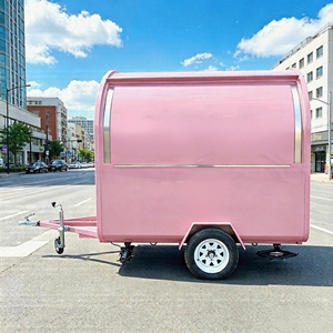 Mobile Food Truck Towable Fiberglass Coffee Trailer Stainless Steel Frame Built-In Power Rust Resistant Vintage - Product Image 2