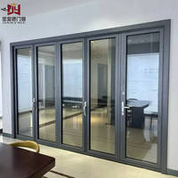 Porte pliante en aluminium certifiée CE, résistante au vent et à l'eau, pour hôtels et maisons européennes, OEM ODM, ouverture à large accès