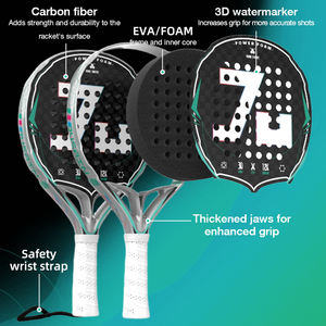 Jusain Custom Carton Padel Racket with EVA Core Carbon Fiber Lightweight Waterproof Portable <strong>Paddle</strong> From Factory - Product Image 5