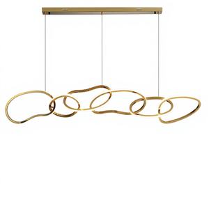 Lámpara de Techo Moderna Decorativa, Estilo Postmoderno Minimalista, LED de Lujo, Acero Inoxidable Dorado y Blanco, Altura Ajustable - Product Image 1