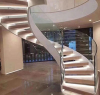 Marche d'escalier rotative intégrale en bois massif sculptée, style moderne et épuré, pour grenier, duplex, LOFT, personnalisation intérieure