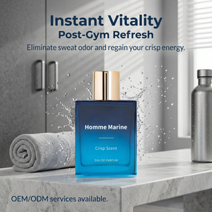 Flacon en verre dégradé bleu imprimé sur mesure OEM ODM, parfum masculin captivant et éclatant, idéal pour un cadeau de Saint-Valentin - Product Image 1