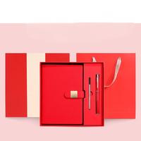 Ensemble de carnet de notes en cuir personnalisé A5 avec reliure cousue, stylo à encre gel, couverture rigide, cadeau d'affaires en soie personnalisé