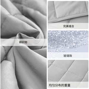Couverture lestée gris clair en polyester pour le soutien du sommeil au printemps, en automne et en hiver - Product Image 4