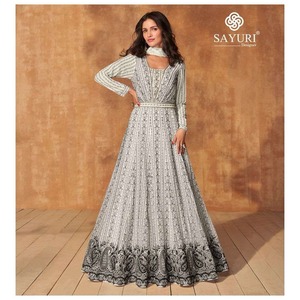 Readymade Georgette Anarkali Gown & Dupatta Set avec broderie à paillettes Work Full Stitching Party Outfit pour femme - Product Image 2