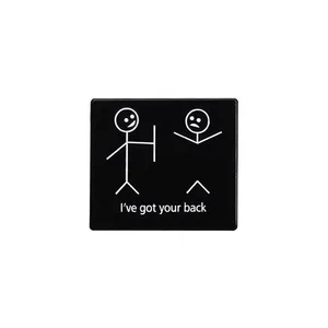 Pins en émail 'I've Got Your Back' créatifs, style punk noir, badges et broches en forme de figurine, badges pour sacs à dos et revers, bijoux, cadeau pour amis - Product Image 1