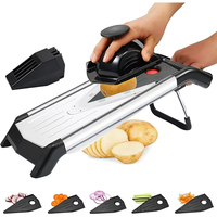 RVS PP Handmatige Mandoline Multifunctionele Verstelbare Keukenmes Rasp, Aardappel- en Uiensnijder Anti-snijhandschoenen