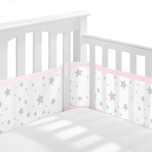 Kids Breathable Mesh Liner for Full-Size <strong>Cribs</strong>, <strong>Classic</strong> 3mm Mesh, Light Pink Size 4FS Covers 3 or 4 Sides - Product Image 4