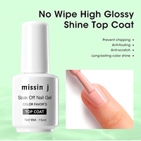 Lampe à ongles LED 15ml sans essuyage Gel Base Top Coat Finition polie gel diamant haute brillance pour la conception de l'art des ongles pour le bricolage
