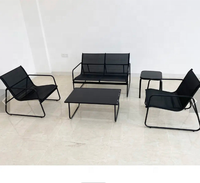 Meubles d'extérieur table de jardin conjuntos de jardn mesas y sillas Mobilier d'extérieur KD 4PCS Patio Textiener Garden Sofa Set