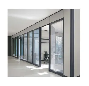 钢化玻璃铝和玻璃隔断滑动系统现代门滑动玻璃门分离