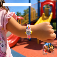 Montre à quartz pour enfants avec figurines de dessins animés, montre-bracelet mignonne pour enfants avec cadran coloré, cadeau d'anniversaire pour garçons et filles