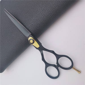 กรรไกรตัดผมมืออาชีพสแตนเลส 440C 17 นิ้วสีดำกรรไกรตัดผมด้ามยาว HQ-6.0 ปลายใบมีดคม - Product Image 4