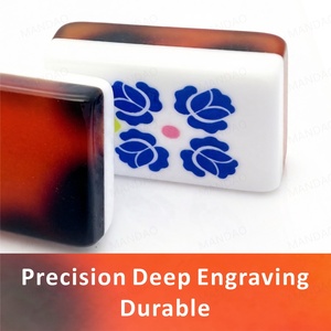 Hot Sale 2-Layer 160 Acrylic Tiles Amber Bamboo American <b>Mahjong</b> <b>Set</b> <b>Mahjong</b> Tiles for Game Eco-Friendly - Product Image 3