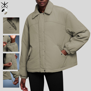 Chaqueta Informal Versátil de Algodón con Cuello para Mujer, Chaqueta Ligera Impermeable para Otoño/Invierno, <span class=keywords><strong>Abrigo</strong></span> Grueso y Holgado - Product Image 1