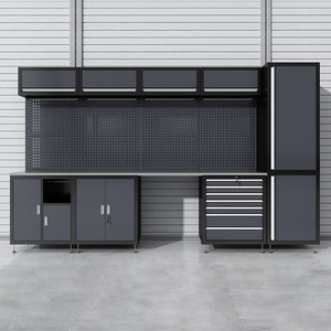 Modern Industrial Steel Garage Workshop Workstation Modular <b>Tool</b> Storage Cabinet Pegboard <b>Drawers</b> OEM Customizable 150kg Load - Product Image 4