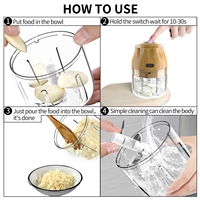 Elektrische Mini Knoflookhakker 250ML USB Groente- en Uienhakker Draagbare Kleine Voedselprocessor voor Gember Chili Groenten