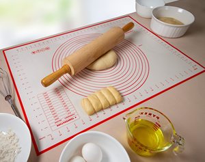 Tapis à pâtisserie en silicone alimentaire - Antidérapant, règle imprimée, sans BPA pour <span class=keywords><strong>la</strong></span> cuisson et <span class=keywords><strong>la</strong></span> cuisine - Product Image 1