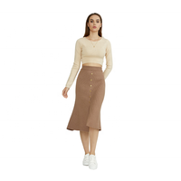 KD Fabricant de tricots personnalisés pour la maison Top en tricot pour dames Pull en tricot à col rond Pull court pour femmes