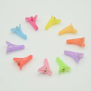 400 unids/bolsa 3cm de colores de plástico transparente cocodrilo Clips de pelo liso de pico de pato horquillas para niños DIY pelo