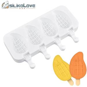 แม่พิมพ์ซิลิโคนรูปมะม่วง 4 ช่อง สำหรับทำไอศกรีมแท่งแบบโฮมเมด - Product Image 1