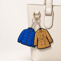 Llavero de PVC 2D/3D Personalizado al por Mayor, con Forma de Ropa, Zapatillas, Bolso, Chaqueta, Anillo de Goma Suave, Regalo de Fábrica OEM