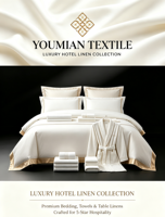 Parure de lit 4 pièces Queen Size en coton 100% avec couette et housse de couette brodée tissée 300 fils/cm² pour toutes les saisons, hôtel et maison