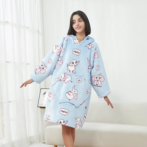 <span class=keywords><strong>Pigiama</strong></span> in pile oversize indossabile in poliestere 100% invernale di alta qualità per bambini adulti - Product Image 5