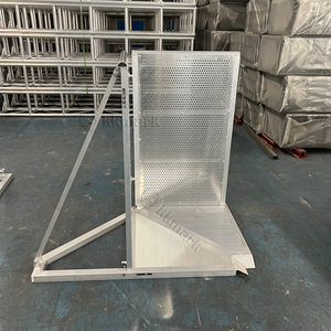 Barriera di Sicurezza Pieghevole KKMark Nera e Argento in Alluminio per Controllo Folla Tipo Mojo con Cancello Angolare per Grandi Concerti - Product Image 3