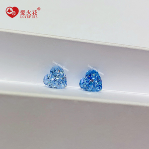Zircone cubique synthétique de qualité supérieure 5A+ couleur bleu marine/bleu marine foncé, taille cœur, 4*4mm-15*15mm, taille glace pilée - Product Image 3