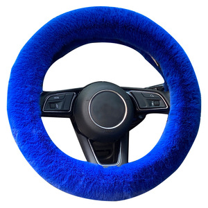 Housse de <span class=keywords><strong>volant</strong></span> de voiture <span class=keywords><strong>en</strong></span> fausse <span class=keywords><strong>fourrure</strong></span> de lapin - Housse universelle élastique pour l'hiver - Product Image 5