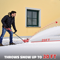 Pala da Neve Elettrica Senza Spazzole da 10 Pollici 1200W per Batteria 18V, 2400 Giri/Min con Gola Regolabile per Vialetti e Passaggi Pedonali