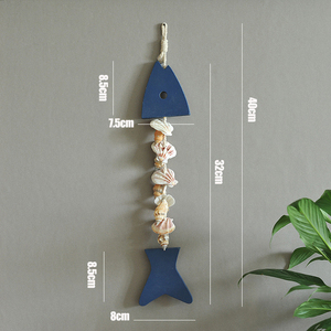 Plaque en arête de poisson méditerranéenne, panneau de bienvenue en bois pour la cour, décoration suspendue en bois traditionnelle pour l'entrée, décoration murale créative - Product Image 2