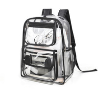 En gros promotionnel Logo personnalisé PVC clair SchoolBackpack Transparent Bookbag adolescents filles cartable pour les travaux scolaires des étudiants