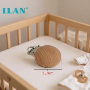 Clip per Ciuccio Ilan 35Mm in Legno Rotondo Accessorio per Neonati - Product Image 3