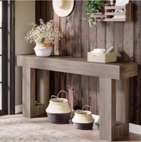 Console en bois de pin massif de style rétro américain pour hall d'entrée, décoration simple, moderne et de luxe léger pour hôtel et gîte