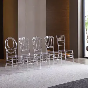 חתונה כיסאות נורדי אור יוקרה אקריליק אוכל כיסאות שקוף כיסא רפאים עבור אירוע המפלגה