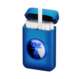 Groothandel Winddicht Sublimatie Sigaret Case Box Met Usb Oplaadbare Elektronische Aansteker Met Custom Logo Led Patroon Display