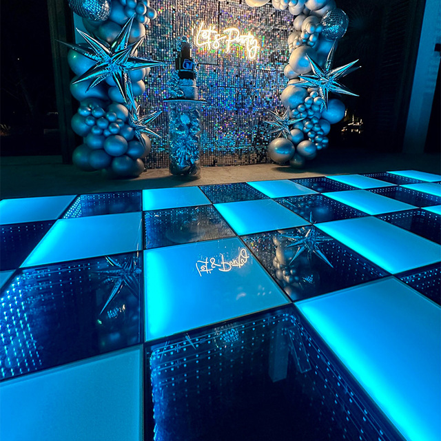 50x50cm RGB Night Club Disco DJ Floor Dance LED Spotlights 3D Time Tunnel Stage Lighting DMX Control Magnetic Music Equipment