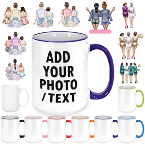 Tasse en céramique à café en céramique Artistic Premium 11 15 oz <span class=keywords><strong>avec</strong></span> boîte-cadeau imprimée de manière créative Photo de logo personnalisable peinte à la main - Product Image 3